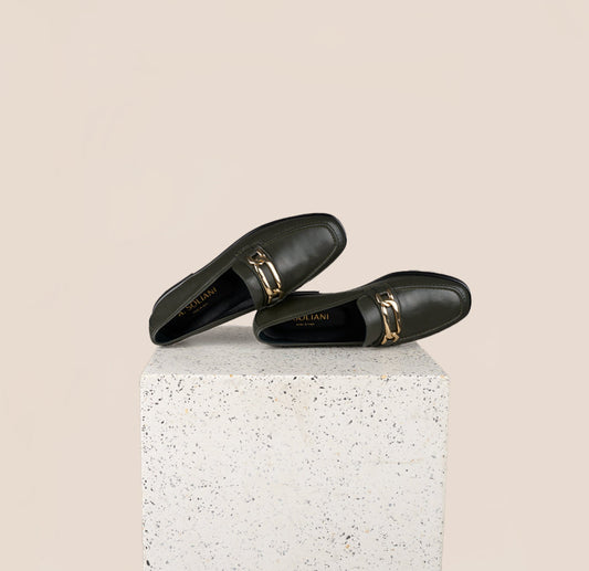 Lodi Due Chain - Olive Leather
